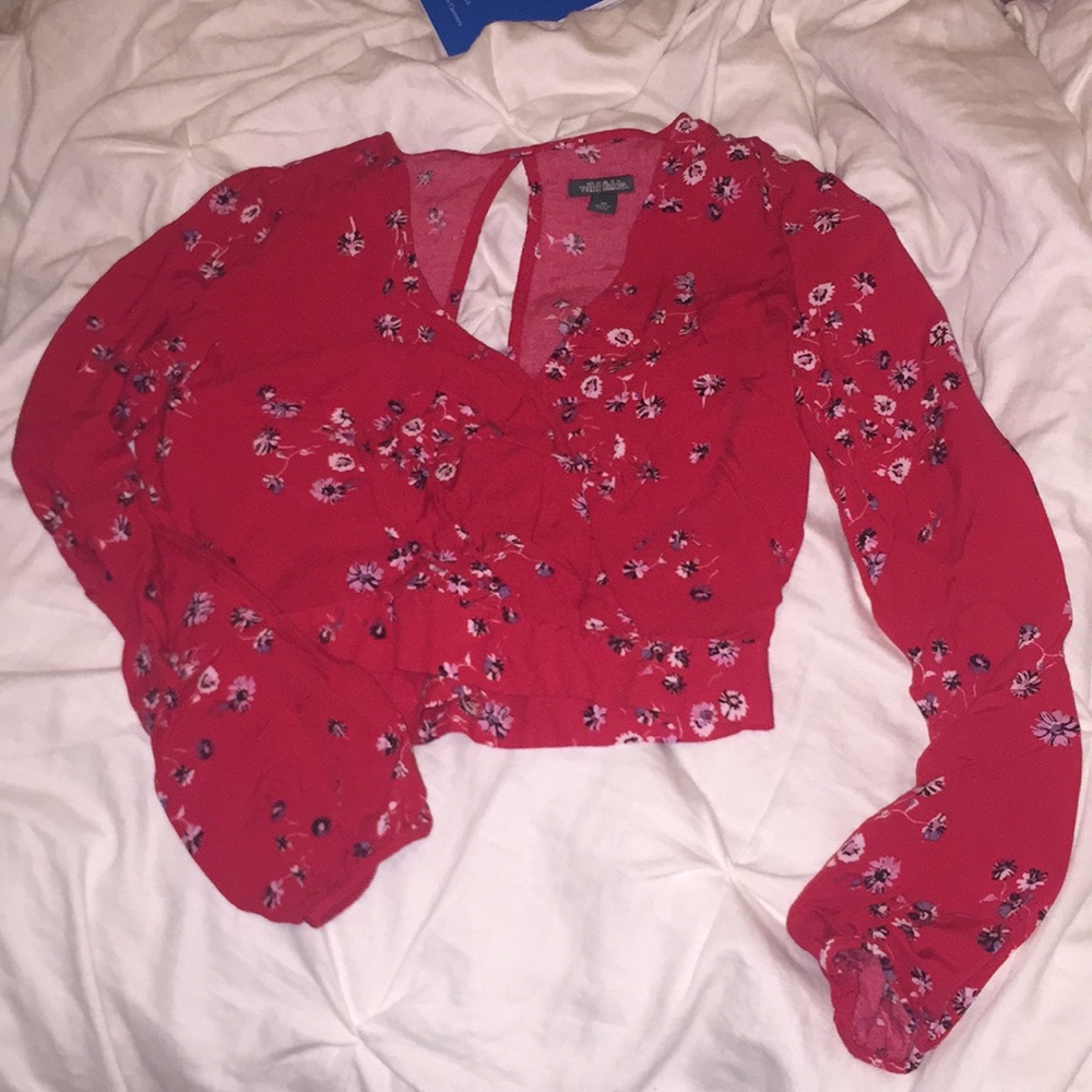 Open backed floral crop top